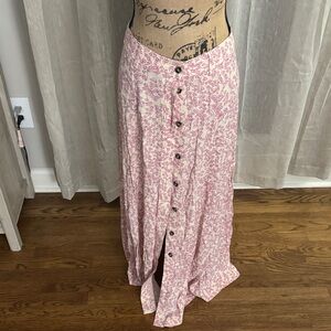 Ganni Pink Patterned Maxi Skirt